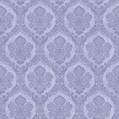 Fototapeta premium Ornate Purple Damask Floral Pattern Background