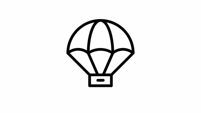 Parachute minimalist stroke animation