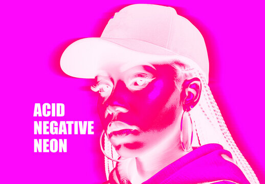 Acid Negative Neon Photo Effect