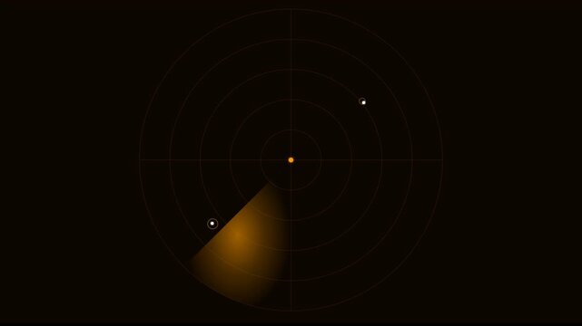 location pulse animation cyberpunk amber tech radar sweeping sci fi screen 4K