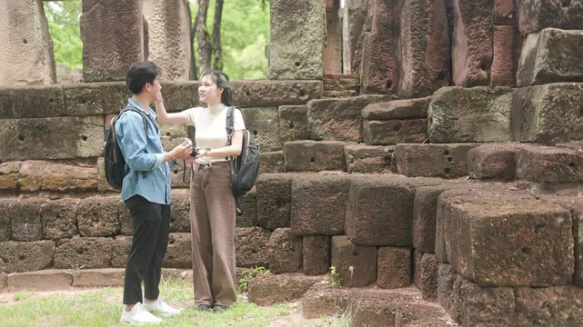 Backpacker Tourists in Historical Temple Park Part 102