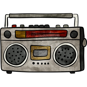retro radio isolated on white