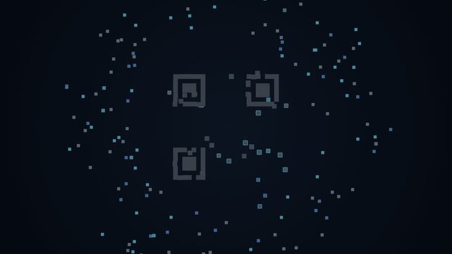 Digital QR Code Pixel Assembly and Disintegration Loop