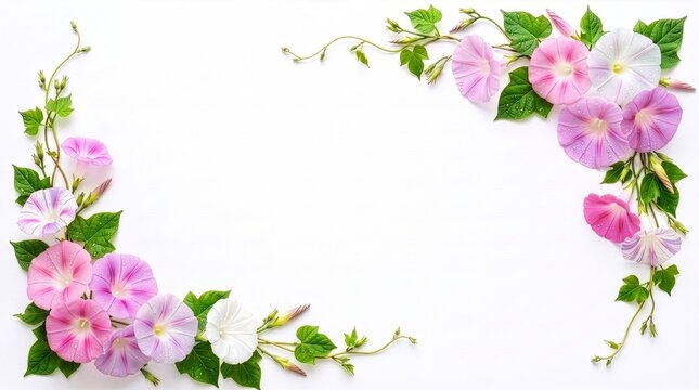 美しいあさがおのお花のフレーム