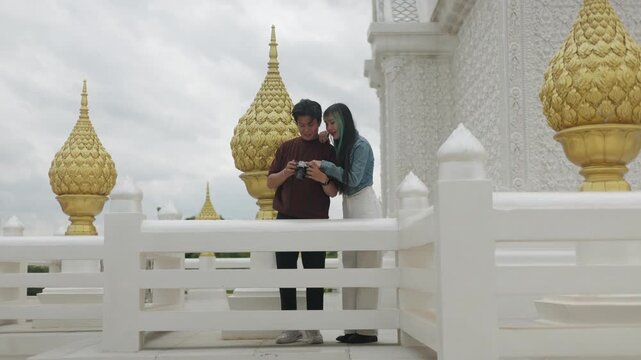 Backpacker Tourists in Historical Temple Park Part 142