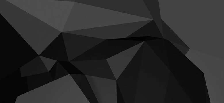 Abstract Dark Low Poly Geometric Pattern Grey Black Triangles Minimalist Texture 4K