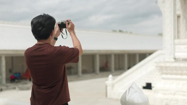 Cheerful Couple Taking Photo at Heritage Site Part 154