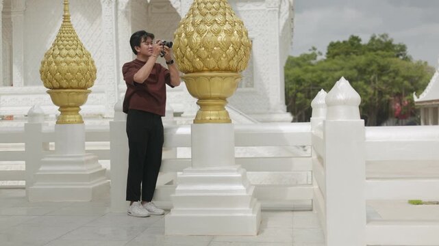 Cheerful Couple Taking Photo at Heritage Site Part 164