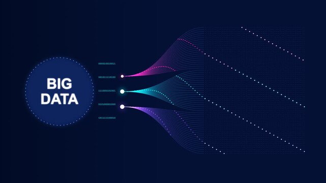 Abstract big data digital information visualization flow