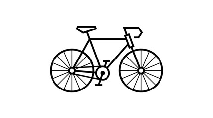 Fototapeta premium Minimalist black line art bicycle icon on white background