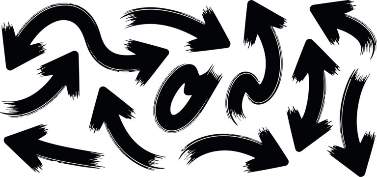 Grunge Motion Arrows with Dynamic Curves for Sports Branding