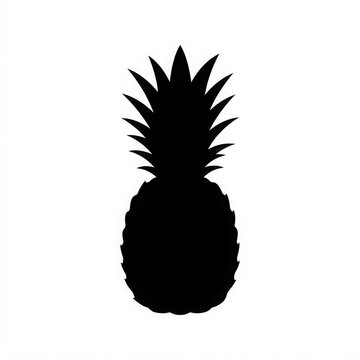 Pineapple silhouette tropical fruit icon for design and decoration