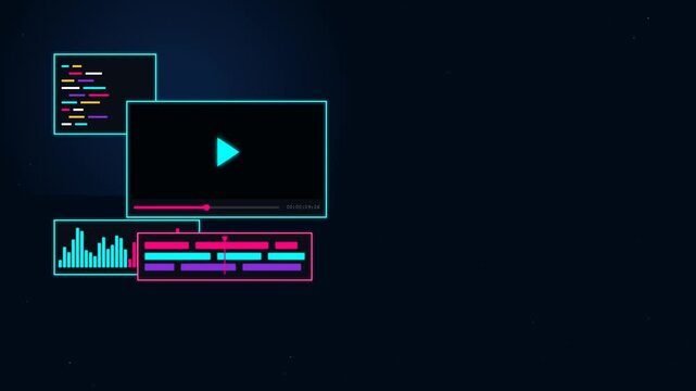 Digital creative interface with video editing elements