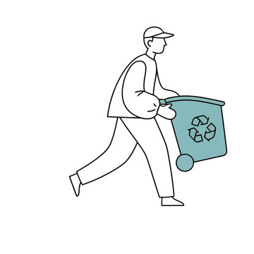 Person with recycling bin