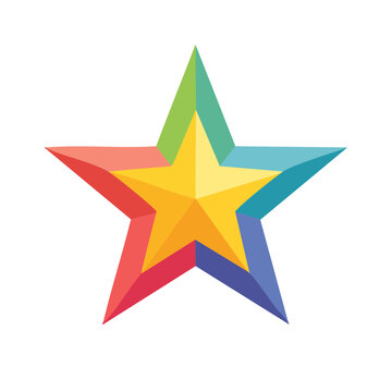 Rainbow colored star vector icon