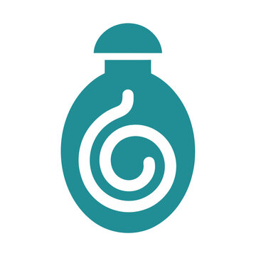 Teal bottle with white spiral