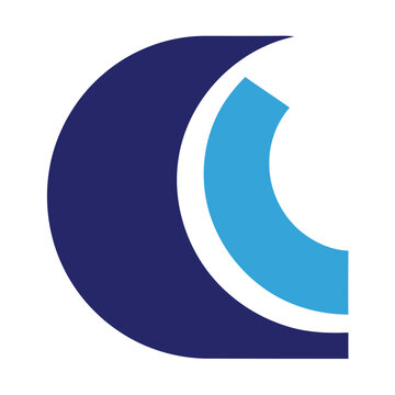Abstract Blue and White Curve Logo