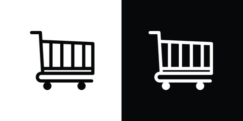 Minimalist shopping cart icon set for online store e-commerce retail and grocery shopping application design © Tifany