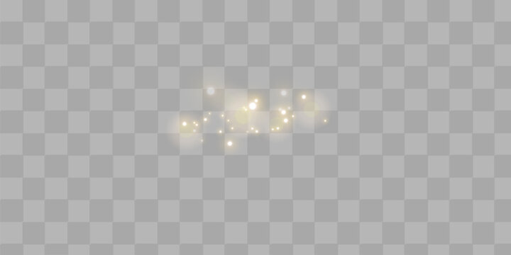 Golden Glitter Stardust PNG with Transparent Christmas Dust, Bright Magical Glow and Luxury Holiday Light Background for Graphic Design.
