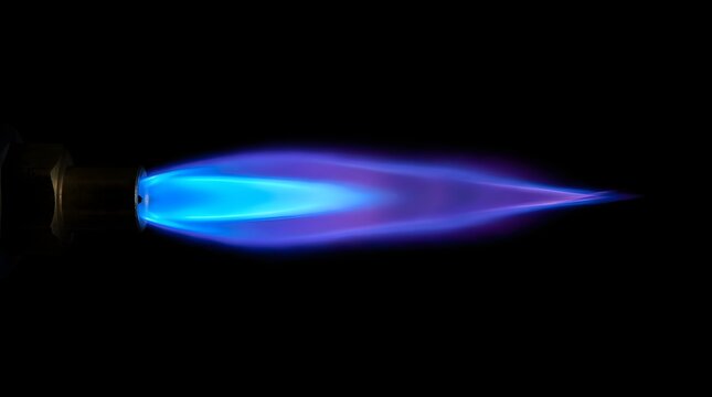 Blue flame from a torch burner