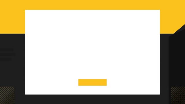 Abstract geometric background template with yellow and black borders, grey central copy space, and minimalist design.