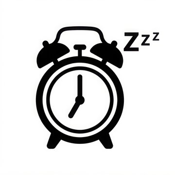 Alarm clock and sleep symbol restful night and morning routine concept