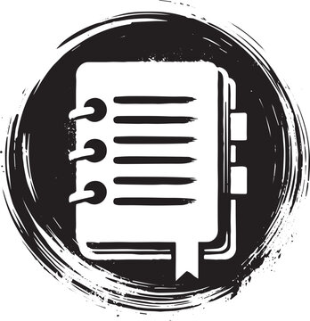 Minimalist agenda icon with sumi-e brush circle, perfect for org
