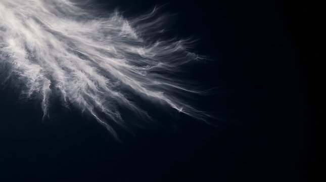 Wispy White Clouds Dark Sky Abstract Nature Background