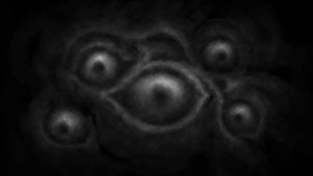 Horror fantasy 2D animation for Halloween. Scary night atmosphere. A creepy animated short video clip. Dark Vj loops. Black and white background.