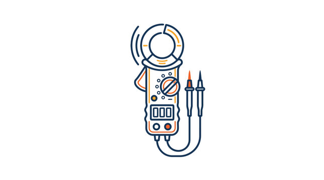 Digital clamp meter for measuring electric current and voltage in electrical maintenance work
