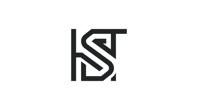 Modern Abstract Monogram HS T Logo Design