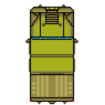 utility truck Top-down view of an isolated pixel art with transparent background, perfect for digital game assets