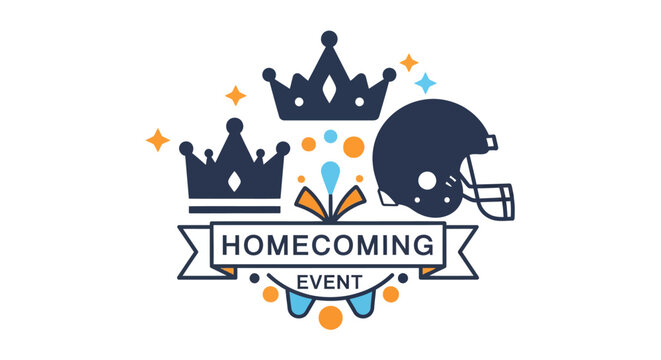 American Football Homecoming Event Logo Design.