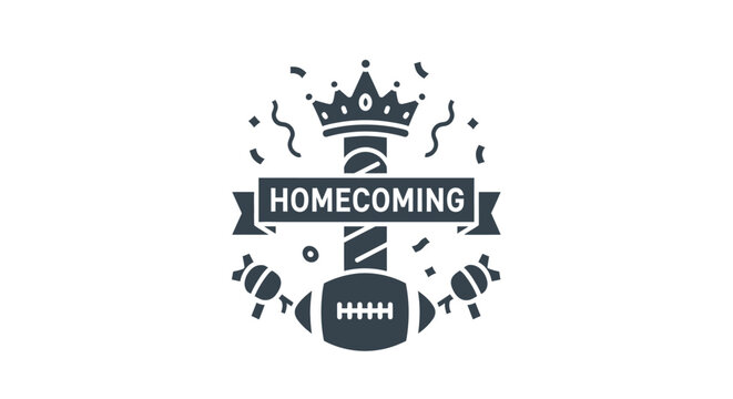 American Football Homecoming Sports Logo.
