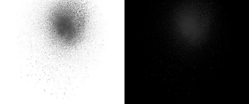 Gritty spray paint textures on white and black backgrounds, urban graffiti aerosol splatter effects, grainy ink mist and airbrush stipple overlays