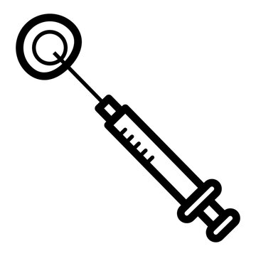 Vector black and white icon of in vitro fertilization