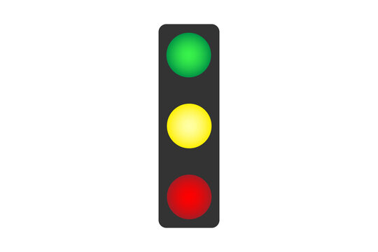 Vertical Traffic Light with Red Yellow and Green Signals PNG Isolated on Transparent Background