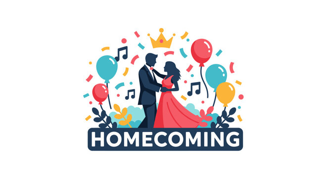 Couple dancing at homecoming party.
