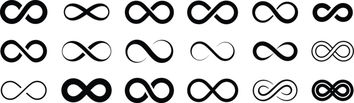 Infinity Icon vector illustration featuring flat style infinity eternity endless loop and unlimited symbols for modern interface branding and graphic design