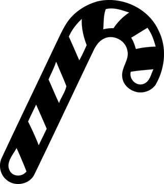 Black and white candy cane icon illustration