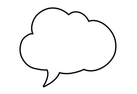 Black cloud speech bubble with tail transparent background