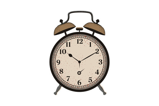 Alarm clock in retro-style vintage watch design