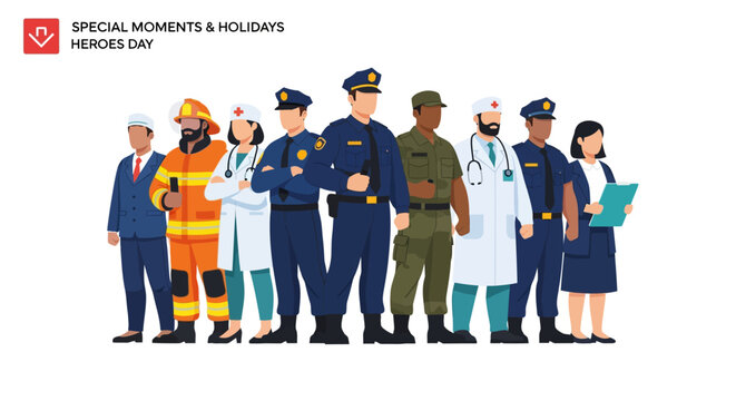 Group of Emergency Response Heroes.