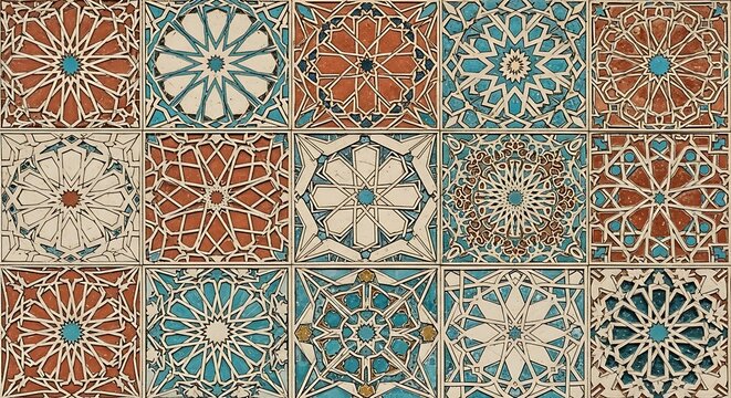 Islamic geometric tile pattern background