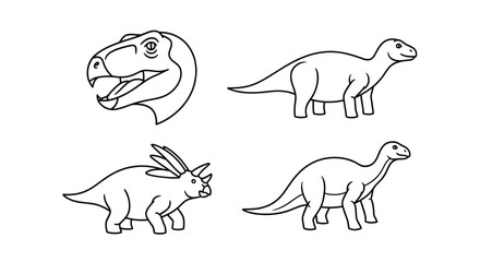 Dinosaur line art outlines for coloring © ombg