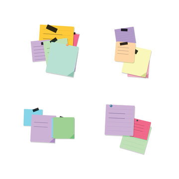 Colorful adhesive reminder paper clusters with paperclips adhesive stationery reminder colorful
