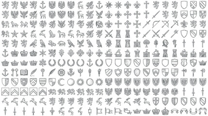 Heraldic Symbols Collection - Vintage Decorative Emblems © beni