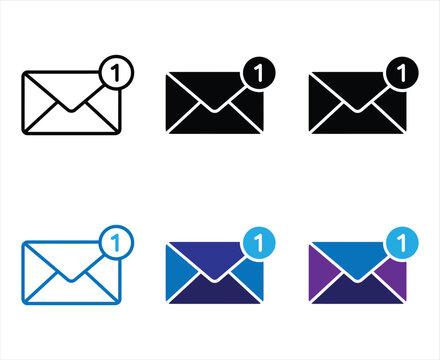 Envelope with notification badge for new unread message.