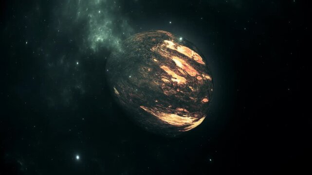 Deep space nebula fictional marvel space concept with cosmic dust clouds and glowing stars in 4K Ultra HD footage.
