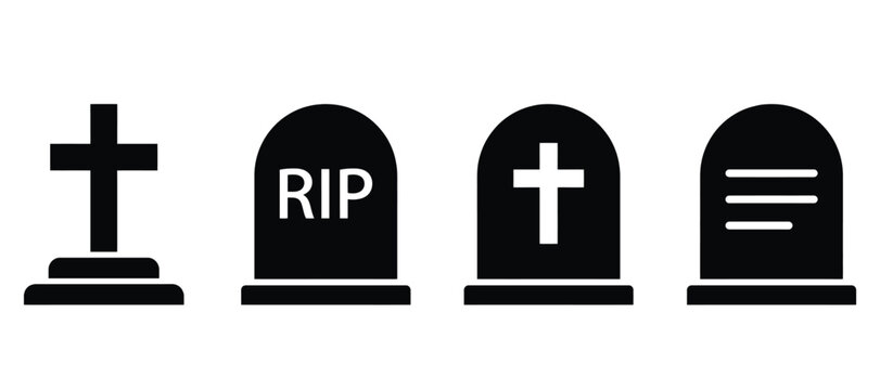 Set of four tombstone icons